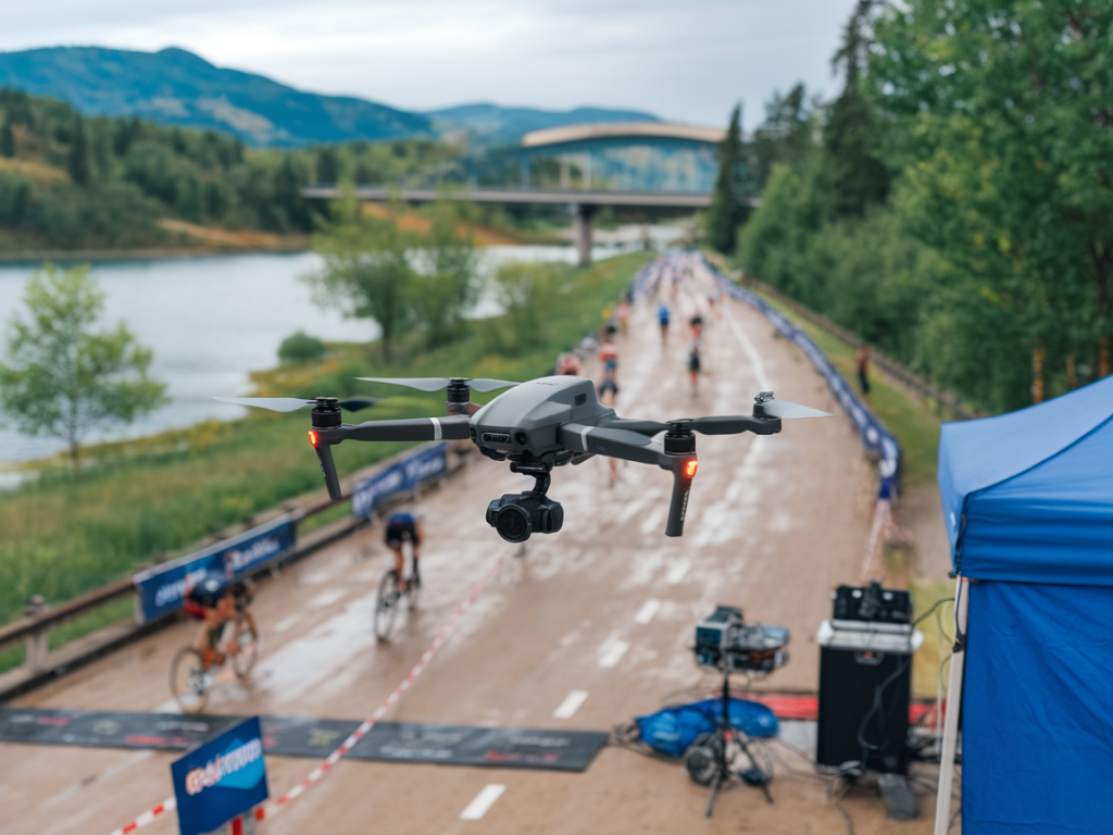 Wie bereite ich meine drohne und ausrüstung vor, wenn ich an einem triathlon oder laufrennen filme